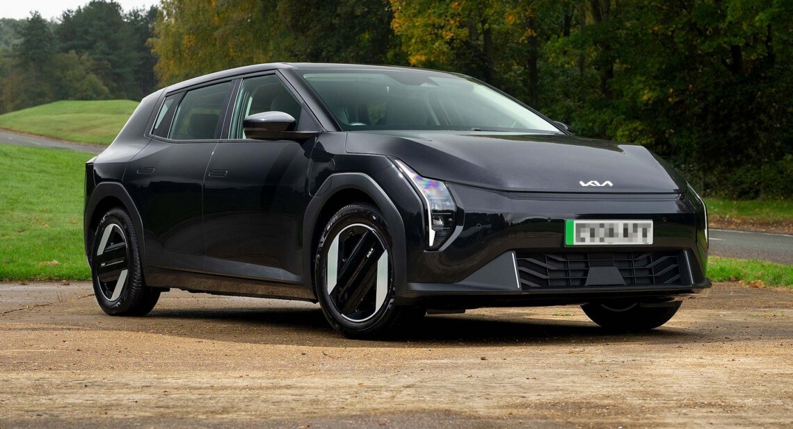 Electric car on UK road